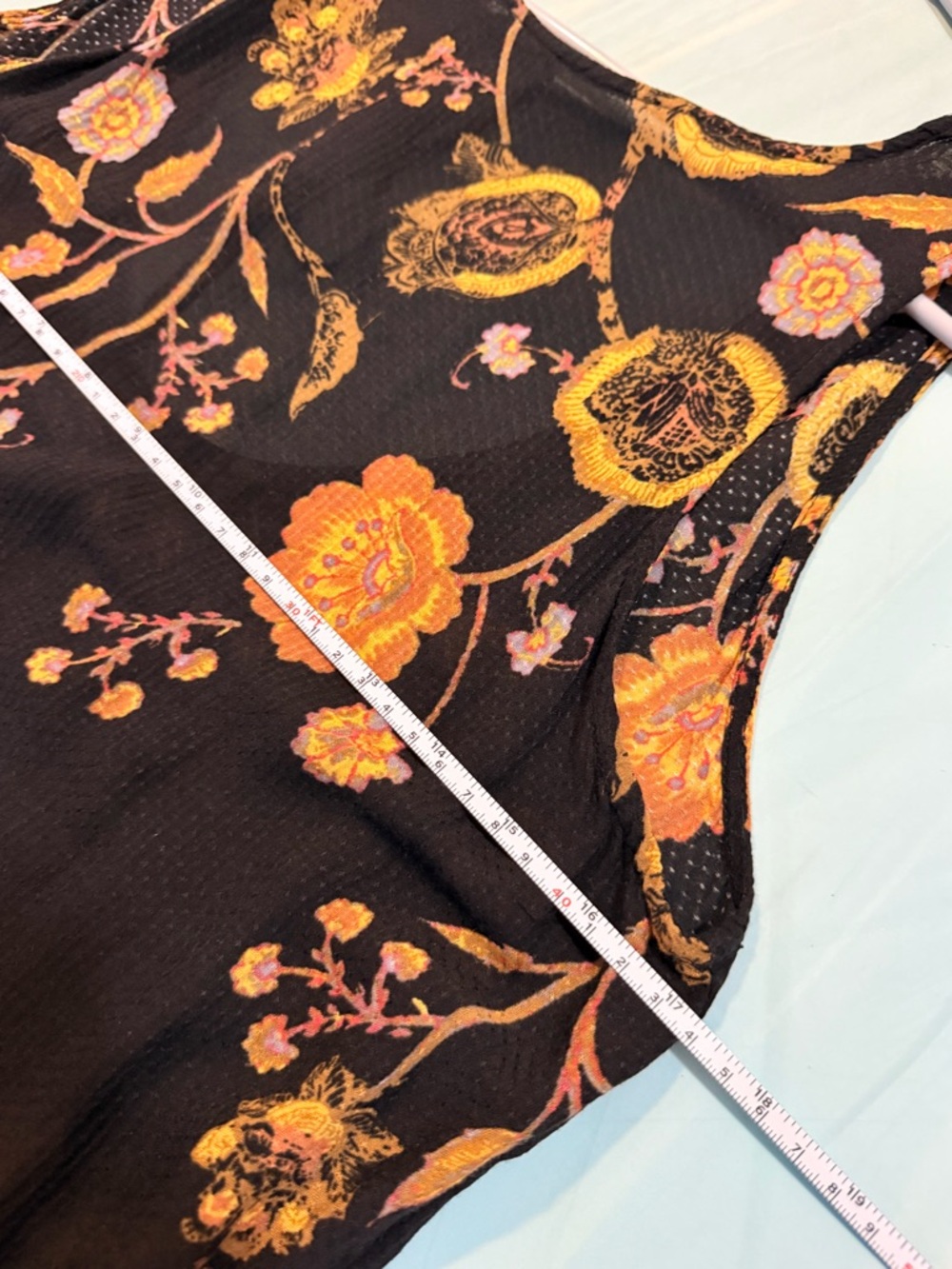 Free People Black Floral Sleeveless Dress size small - great condition - Picture 5 of 6